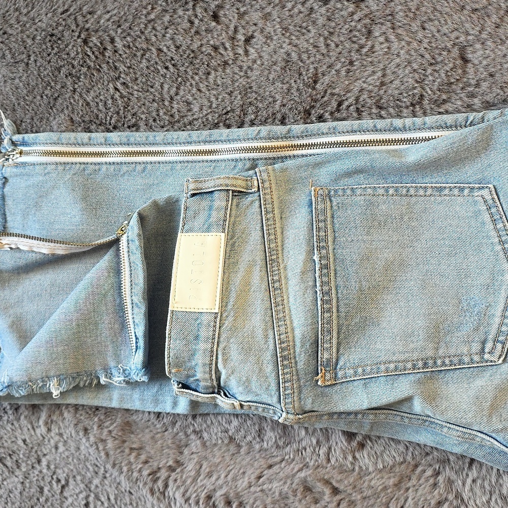 Pistola Fun Side Funtional White Zipper Stripe Blue Denim jeans size 29